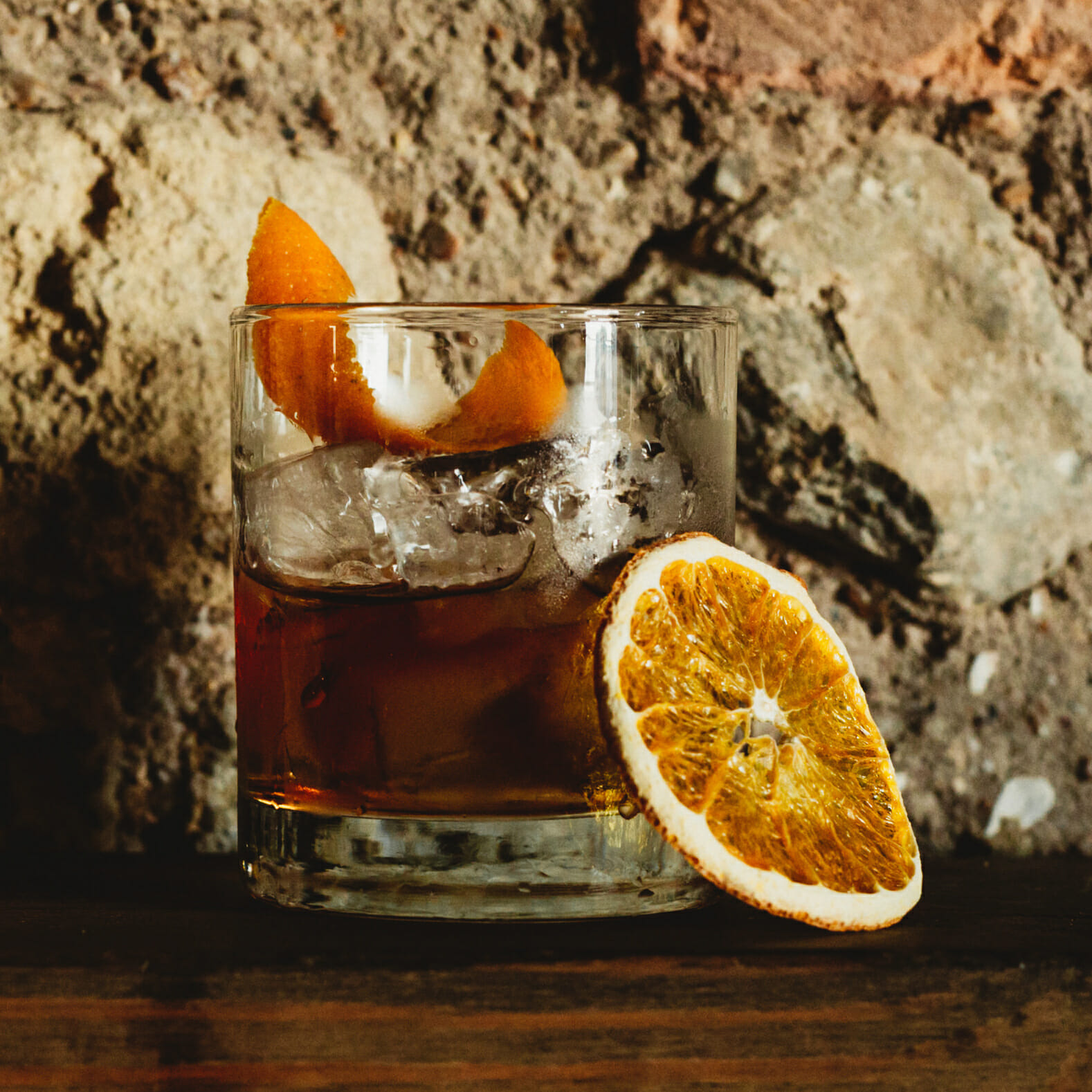 Orange garnished cocktail made using gorilla spirits vodka gin mountain strength maraba coffee liqueur - Gorilla Spirits Co.